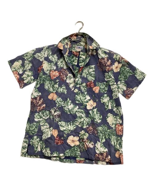 reyn spooner（レイン スプナー）reyn spooner (レイン スプナー) プルオーバーアロハシャツ 総柄 ブルー×グリーン サイズ:Mの古着・服飾アイテム