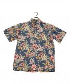 reyn spoonerレイン スプナー）の古着「プルオーバーアロハシャツ 花柄」｜ブルー×ピンク