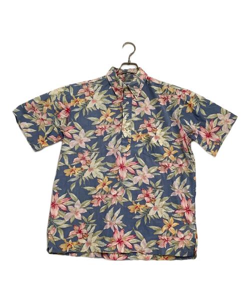 reyn spooner（レイン スプナー）reyn spooner (レイン スプナー) プルオーバーアロハシャツ 花柄 ブルー×ピンク サイズ:表記なしの古着・服飾アイテム