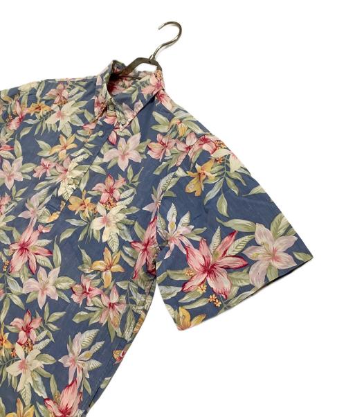 reyn spooner（レイン スプナー）reyn spooner (レイン スプナー) プルオーバーアロハシャツ 花柄 ブルー×ピンク サイズ:表記なしの古着・服飾アイテム
