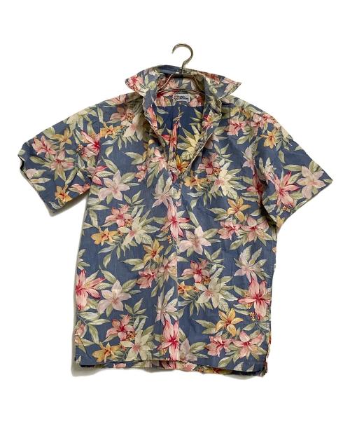reyn spooner（レイン スプナー）reyn spooner (レイン スプナー) プルオーバーアロハシャツ 花柄 ブルー×ピンク サイズ:表記なしの古着・服飾アイテム
