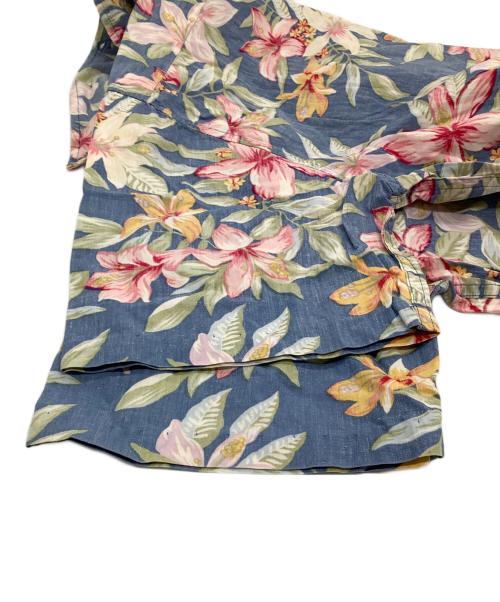 reyn spooner（レイン スプナー）reyn spooner (レイン スプナー) プルオーバーアロハシャツ 花柄 ブルー×ピンク サイズ:表記なしの古着・服飾アイテム
