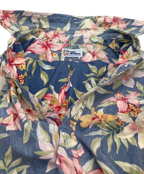 reyn spooner（レイン スプナー）reyn spooner (レイン スプナー) プルオーバーアロハシャツ 花柄 ブルー×ピンク サイズ:表記なしの古着・服飾アイテム