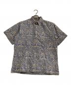 reyn spoonerレイン スプナー）の古着「プルオーバー総柄シャツ」｜ブルー×ベージュ