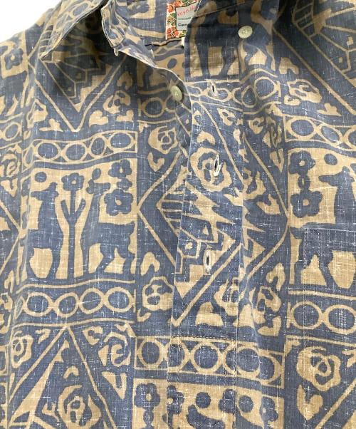 reyn spooner（レイン スプナー）reyn spooner (レイン スプナー) プルオーバー総柄シャツ ブルー×ベージュ サイズ:Mの古着・服飾アイテム