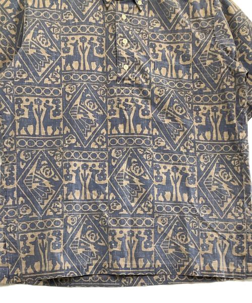 reyn spooner（レイン スプナー）reyn spooner (レイン スプナー) プルオーバー総柄シャツ ブルー×ベージュ サイズ:Mの古着・服飾アイテム