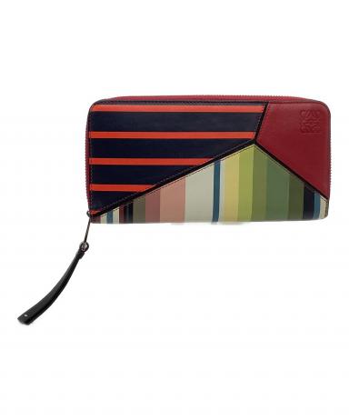 LOEWE 長財布 ラウンドファスナー マルチカラー 中古・古着通販】LOEWE (ロエベ) ラウンドファスナー財布 パズル