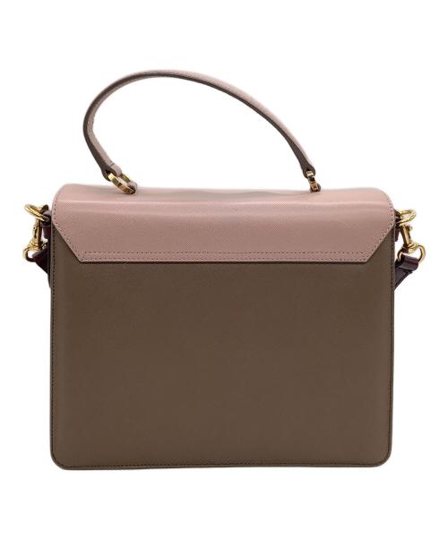 Salvatore Ferragamo（サルヴァトーレ フェラガモ）Salvatore Ferragamo (サルヴァトーレ フェラガモ) 2WAYショルダーバッグ ガンチーニ  ピンク×ブラウンの古着・服飾アイテム