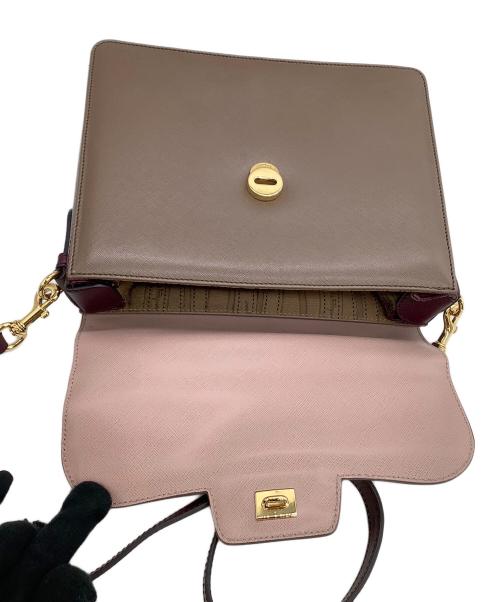 Salvatore Ferragamo（サルヴァトーレ フェラガモ）Salvatore Ferragamo (サルヴァトーレ フェラガモ) 2WAYショルダーバッグ ガンチーニ  ピンク×ブラウンの古着・服飾アイテム