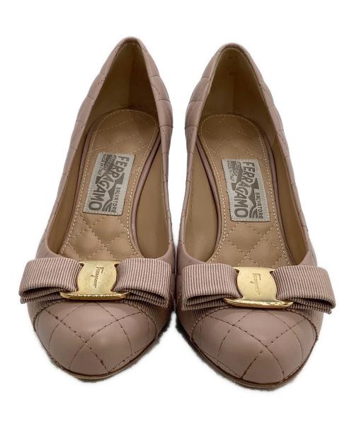 Salvatore Ferragamo（サルヴァトーレ フェラガモ）Salvatore Ferragamo (サルヴァトーレ フェラガモ) キルティングヒールパンプス ピンク サイズ: 5 1/2の古着・服飾アイテム