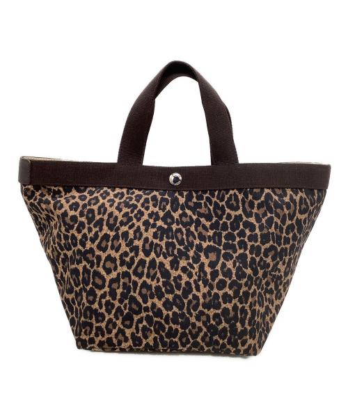 Herve Chapelier（エルベシャプリエ）Herve Chapelier (エルベシャプリエ) ハンドバッグ ヒョウ柄 ブラウンの古着・服飾アイテム