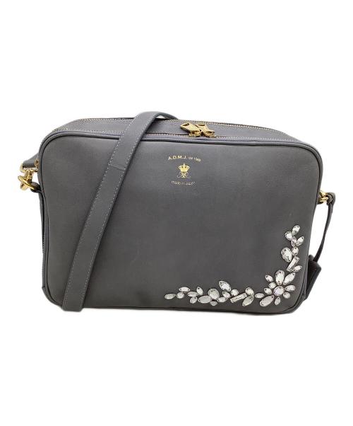 A.D.M.J.（エーディーエムジェイ）A.D.M.J. (エーディーエムジェイ) ショルダーバッグ グレー×ゴールドの古着・服飾アイテム