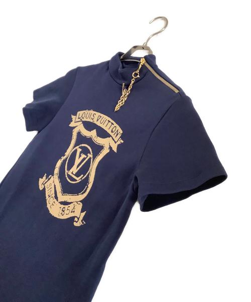 LOUIS VUITTON（ルイ ヴィトン）LOUIS VUITTON (ルイ ヴィトン) 半袖ジップスウェットワンピース ネイビー サイズ:Mの古着・服飾アイテム