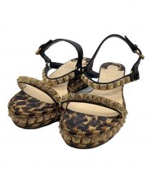 Christian Louboutin（クリスチャン・ルブタン）の古着「サンダル カタクロウ 」｜ブラウン×ゴールド