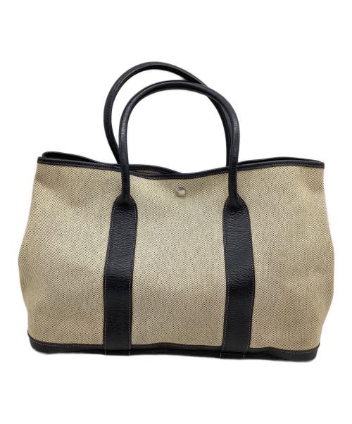 HERMES（エルメス）HERMES (エルメス) トートバッグ ガーデンパーティPM ベージュ×ブラックの古着・服飾アイテム