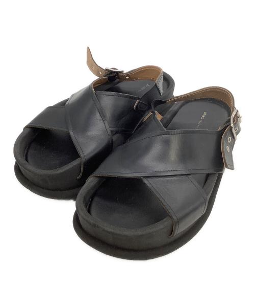 DRIES VAN NOTEN（ドリスヴァンノッテン）DRIES VAN NOTEN (ドリスヴァンノッテン) クロスストラップサンダル ブラック サイズ:40の古着・服飾アイテム