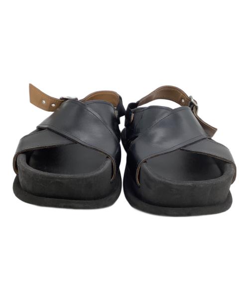 DRIES VAN NOTEN（ドリスヴァンノッテン）DRIES VAN NOTEN (ドリスヴァンノッテン) クロスストラップサンダル ブラック サイズ:40の古着・服飾アイテム
