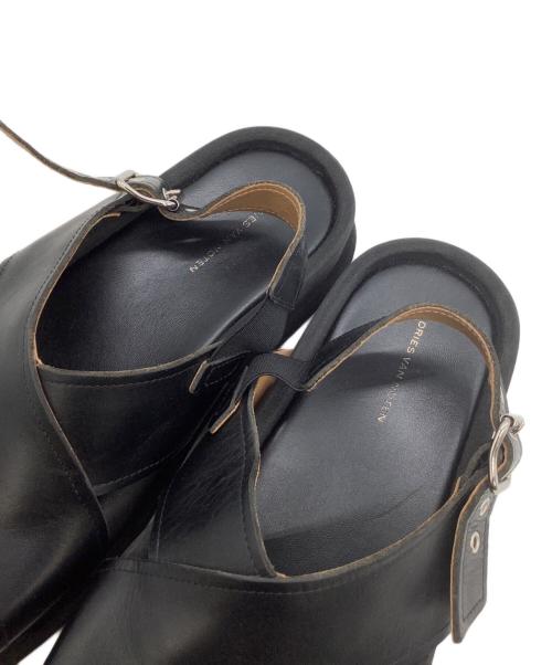 DRIES VAN NOTEN（ドリスヴァンノッテン）DRIES VAN NOTEN (ドリスヴァンノッテン) クロスストラップサンダル ブラック サイズ:40の古着・服飾アイテム