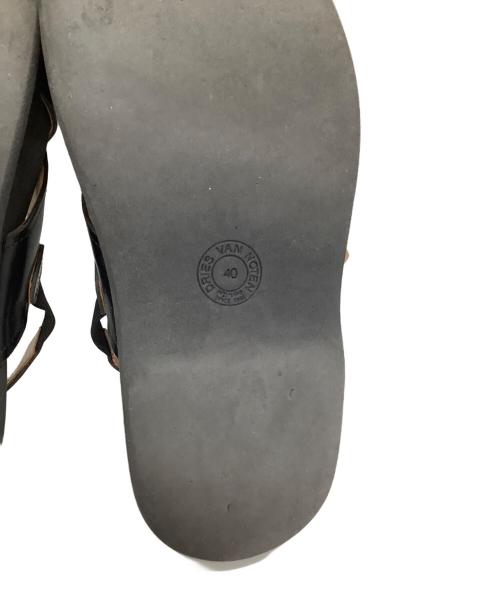 DRIES VAN NOTEN（ドリスヴァンノッテン）DRIES VAN NOTEN (ドリスヴァンノッテン) クロスストラップサンダル ブラック サイズ:40の古着・服飾アイテム