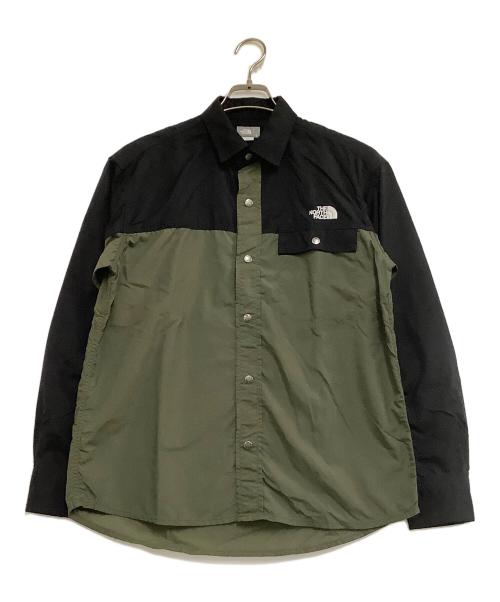 THE NORTH FACE（ザ ノース フェイス）THE NORTH FACE (ザ ノース フェイス) ヌプシシャツ ブラック×グリーン サイズ:Sの古着・服飾アイテム