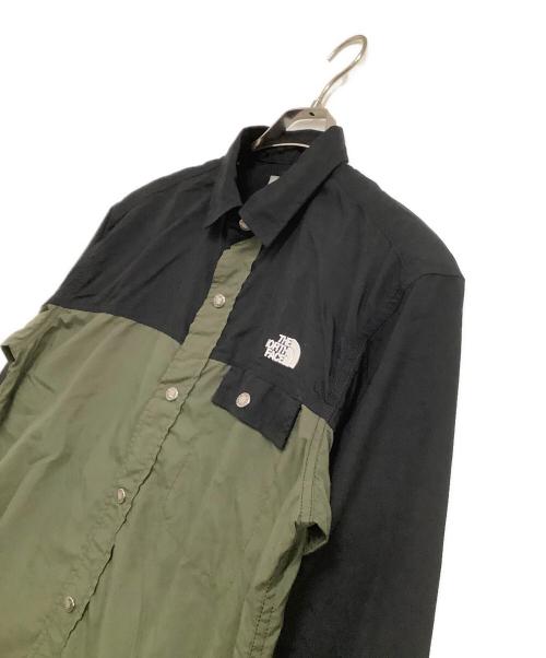 THE NORTH FACE（ザ ノース フェイス）THE NORTH FACE (ザ ノース フェイス) ヌプシシャツ ブラック×グリーン サイズ:Sの古着・服飾アイテム