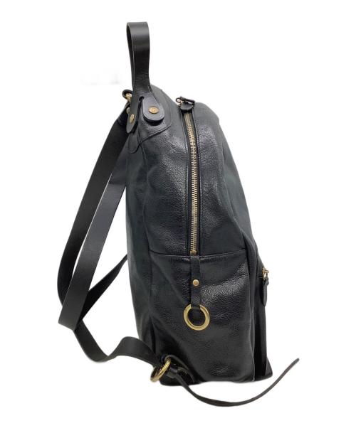 IL BISONTE（イル ビゾンテ）IL BISONTE (イル ビゾンテ) レザーバックパック ブラックの古着・服飾アイテム