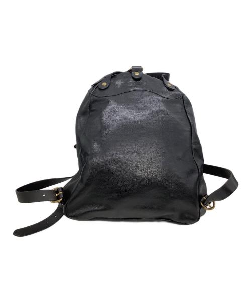 IL BISONTE（イル ビゾンテ）IL BISONTE (イル ビゾンテ) レザーバックパック ブラックの古着・服飾アイテム