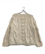 CASA FLINEカーサフライン）の古着「厚手ニット ALPACA WOOL KNIT PULLOVER / アルパカウールニット プルオーバー 手編みケーブルニット」｜ホワイト