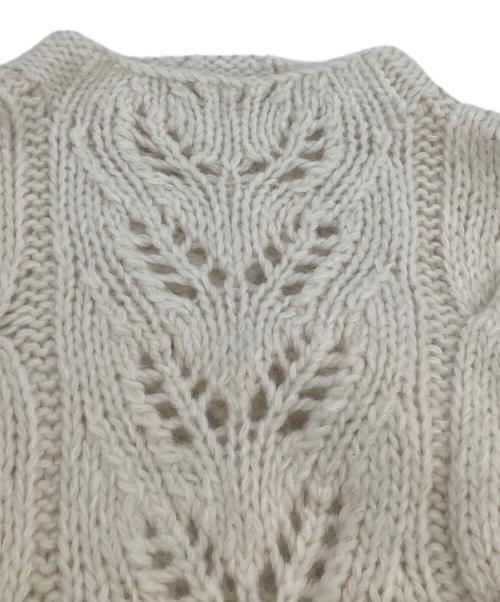 CASA FLINE（カーサフライン）CASA FLINE (カーサフライン) 厚手ニット ALPACA WOOL KNIT PULLOVER / アルパカウールニット プルオーバー 手編みケーブルニット ホワイト サイズ:freeの古着・服飾アイテム