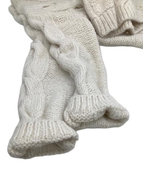 CASA FLINE（カーサフライン）CASA FLINE (カーサフライン) 厚手ニット ALPACA WOOL KNIT PULLOVER / アルパカウールニット プルオーバー 手編みケーブルニット ホワイト サイズ:freeの古着・服飾アイテム