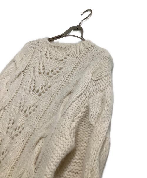 CASA FLINE（カーサフライン）CASA FLINE (カーサフライン) 厚手ニット ALPACA WOOL KNIT PULLOVER / アルパカウールニット プルオーバー 手編みケーブルニット ホワイト サイズ:freeの古着・服飾アイテム