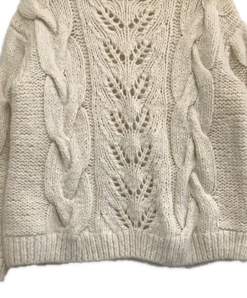 CASA FLINE（カーサフライン）CASA FLINE (カーサフライン) 厚手ニット ALPACA WOOL KNIT PULLOVER / アルパカウールニット プルオーバー 手編みケーブルニット ホワイト サイズ:freeの古着・服飾アイテム