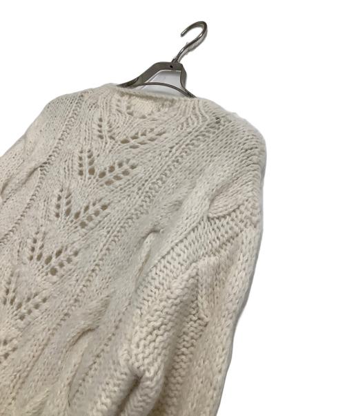 CASA FLINE（カーサフライン）CASA FLINE (カーサフライン) 厚手ニット ALPACA WOOL KNIT PULLOVER / アルパカウールニット プルオーバー 手編みケーブルニット ホワイト サイズ:freeの古着・服飾アイテム