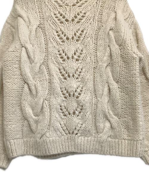 CASA FLINE（カーサフライン）CASA FLINE (カーサフライン) 厚手ニット ALPACA WOOL KNIT PULLOVER / アルパカウールニット プルオーバー 手編みケーブルニット ホワイト サイズ:freeの古着・服飾アイテム