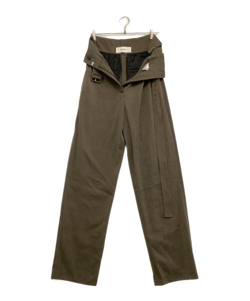 ROHE（ロヘ）ROHE (ロヘ) ベルテッドパンツ  Celia Trouser カーキ サイズ:36の古着・服飾アイテム