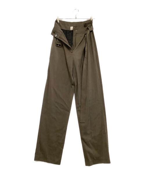 ROHE（ロヘ）ROHE (ロヘ) ベルテッドパンツ  Celia Trouser カーキ サイズ:36の古着・服飾アイテム