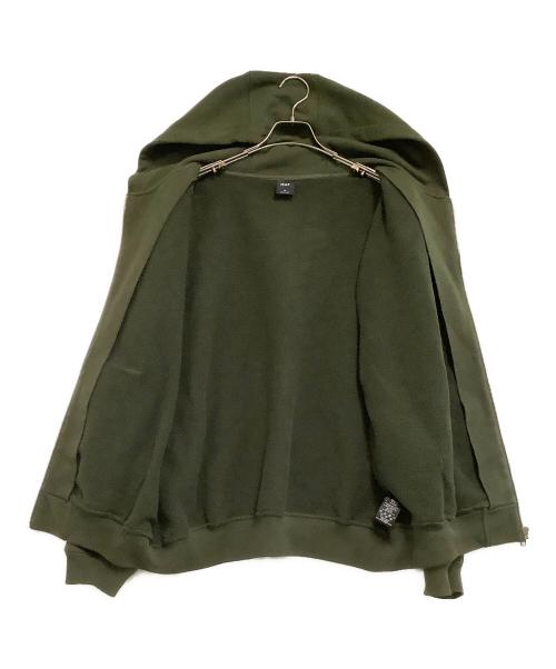 HUF（ハフ）HUF (ハフ) ジップパーカー　スモールボックスロゴ カーキ サイズ:Mの古着・服飾アイテム
