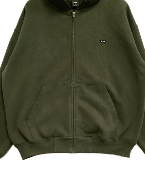 HUF（ハフ）HUF (ハフ) ジップパーカー　スモールボックスロゴ カーキ サイズ:Mの古着・服飾アイテム
