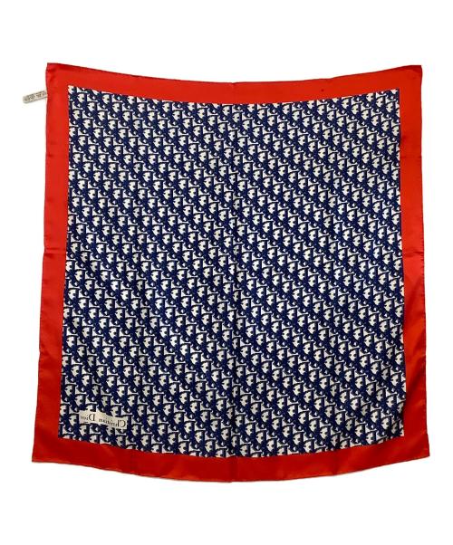 Christian Dior（クリスチャン ディオール）Christian Dior (クリスチャン ディオール) スカーフ トロッター ネイビー×レッドの古着・服飾アイテム