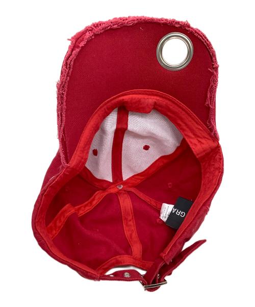GRANCY（グランシー）GRANCY (グランシー) アイレットデザインダメージキャップ レッド サイズ:freeの古着・服飾アイテム