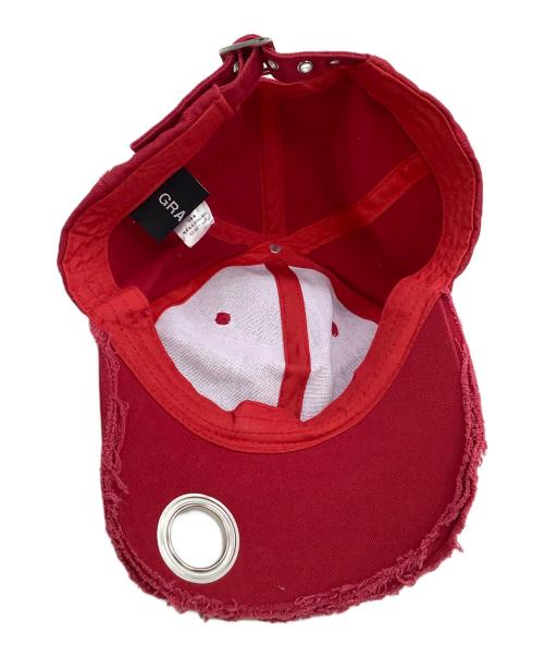 GRANCY（グランシー）GRANCY (グランシー) アイレットデザインダメージキャップ レッド サイズ:freeの古着・服飾アイテム