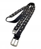 dig your own graveデグヨアオウングレイブ）の古着「スタッズベルト」｜ブラック×シルバー