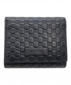 GUCCIグッチ）の古着「3つ折り財布　マイクログッチシマ」｜ブラック