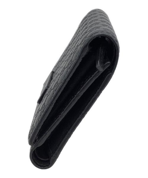 GUCCI（グッチ）GUCCI (グッチ) 3つ折り財布　マイクログッチシマ ブラックの古着・服飾アイテム