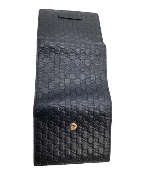 GUCCI（グッチ）GUCCI (グッチ) 3つ折り財布　マイクログッチシマ ブラックの古着・服飾アイテム