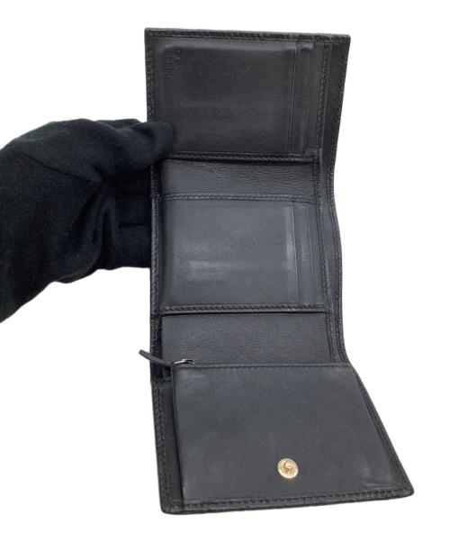 GUCCI（グッチ）GUCCI (グッチ) 3つ折り財布　マイクログッチシマ ブラックの古着・服飾アイテム