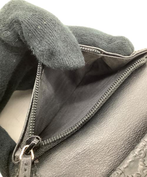 GUCCI（グッチ）GUCCI (グッチ) 3つ折り財布　マイクログッチシマ ブラックの古着・服飾アイテム