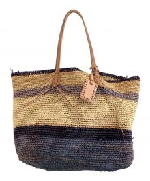 POLO RALPH LAUREN（ポロ・ラルフローレン）の古着「カゴバッグ」｜ナチュラル×ネイビー