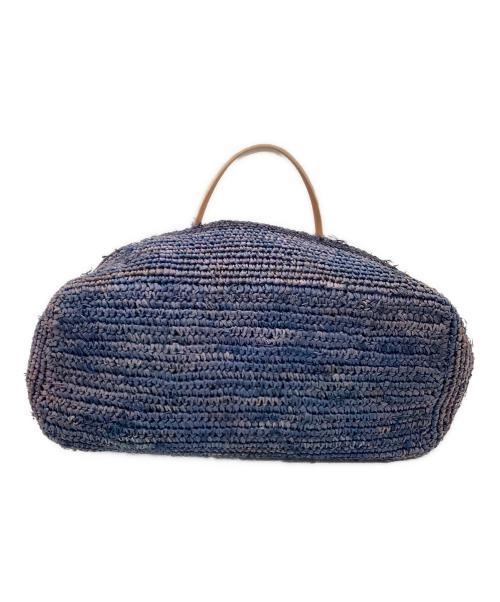 POLO RALPH LAUREN（ポロ・ラルフローレン）POLO RALPH LAUREN (ポロ・ラルフローレン) カゴバッグ ナチュラル×ネイビーの古着・服飾アイテム