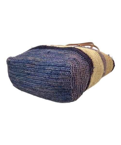 POLO RALPH LAUREN（ポロ・ラルフローレン）POLO RALPH LAUREN (ポロ・ラルフローレン) カゴバッグ ナチュラル×ネイビーの古着・服飾アイテム